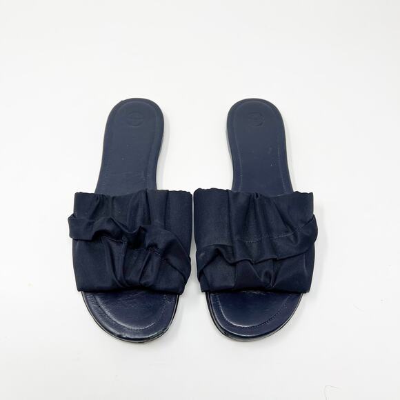 The Row Womens Ellen Pleated Nylon Flat Slides Sandals Sz 36 - Picture 2 of 5